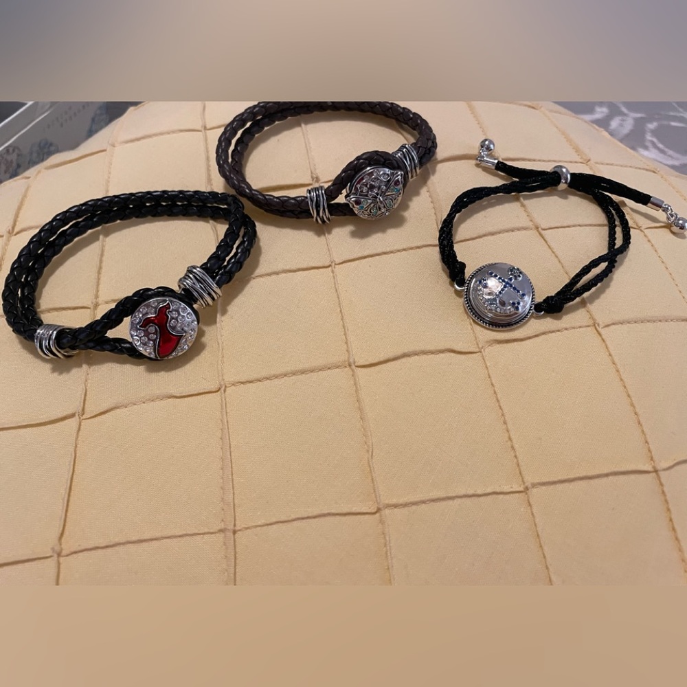 Magnolia & Vine set of three bracelets with snaps